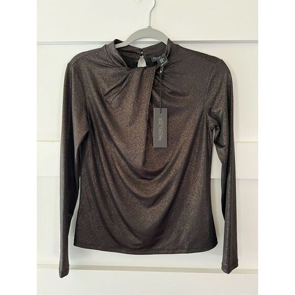 New Rachel Zoe Gold and Black formal fancy Blouse size XS - Picture 1 of 7